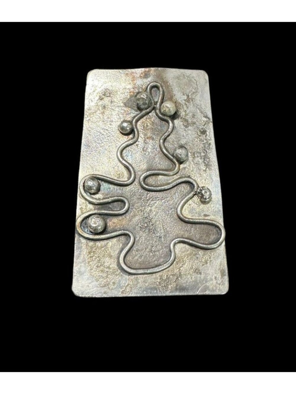 Pendant Sterling Silver Modernist Abstract Rectangle Wire Work